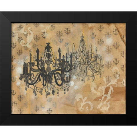 Chandelier Black Modern Wood Framed Art Print by Adkin, Arielle