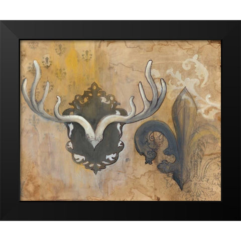 Antlers Black Modern Wood Framed Art Print by Adkin, Arielle