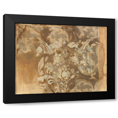 White Damask Black Modern Wood Framed Art Print with Double Matting by Adkin, Arielle