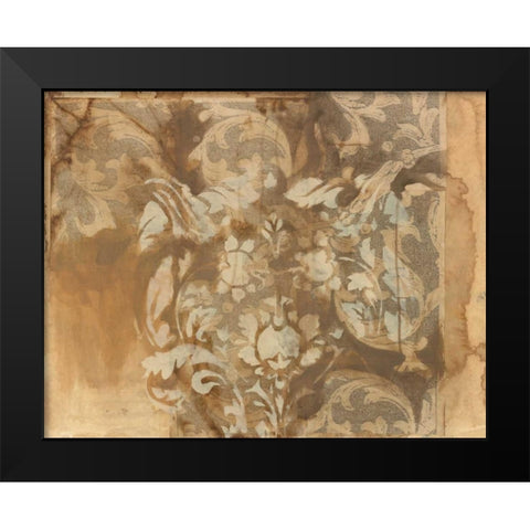 White Damask Black Modern Wood Framed Art Print by Adkin, Arielle