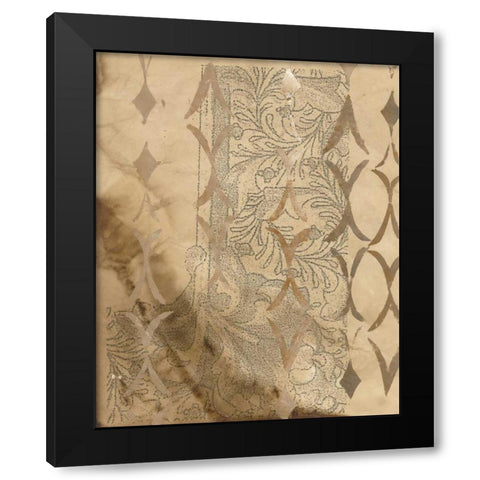 Vintage Patterns Black Modern Wood Framed Art Print by Adkin, Arielle