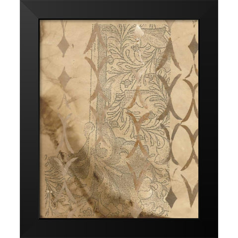 Vintage Patterns Black Modern Wood Framed Art Print by Adkin, Arielle
