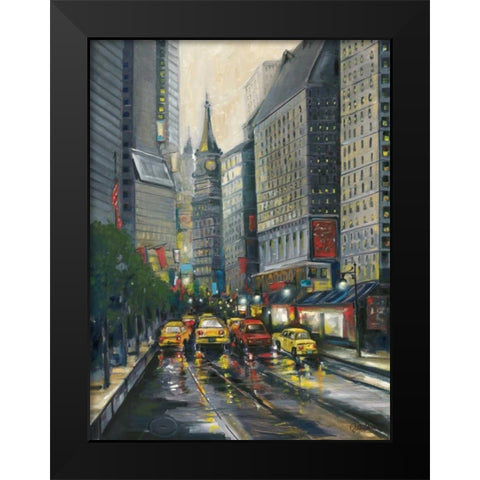 City Street I Black Modern Wood Framed Art Print by Adams, J.