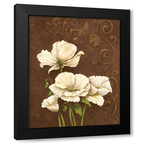 Moonlight Poppies I Black Modern Wood Framed Art Print by Adams, J.