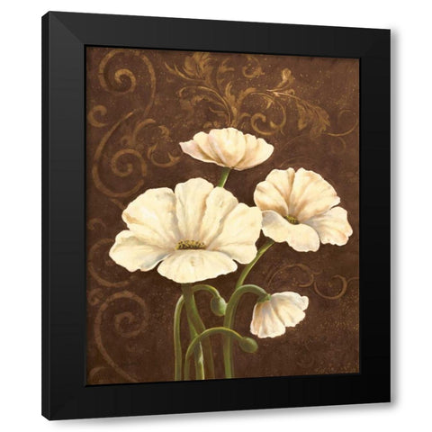 Moonlight Poppies II Black Modern Wood Framed Art Print with Double Matting by Adams, J.