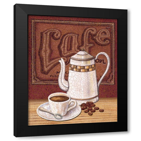 Cafe Mundo II Black Modern Wood Framed Art Print with Double Matting by Audrey, Charlene