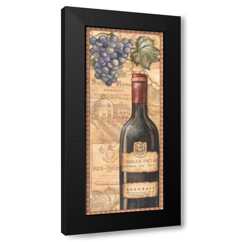 Vineyards - Red Black Modern Wood Framed Art Print with Double Matting by Audrey, Charlene