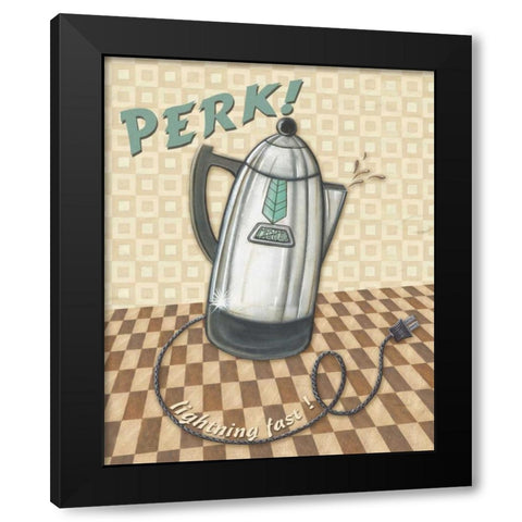 Nifty Fifties - Perk Black Modern Wood Framed Art Print with Double Matting by Audrey, Charlene