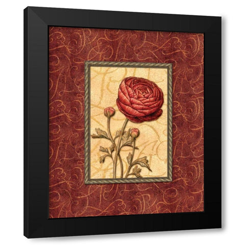 Red Passion I Black Modern Wood Framed Art Print by Audrey, Charlene