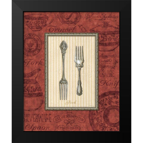 Fork Black Modern Wood Framed Art Print by Audrey, Charlene