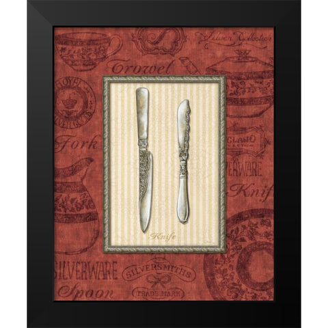 Knife Black Modern Wood Framed Art Print by Audrey, Charlene