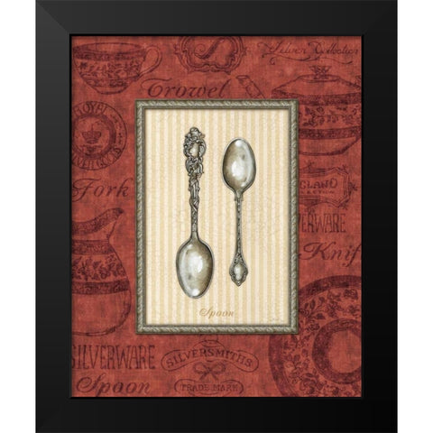 Spoon Black Modern Wood Framed Art Print by Audrey, Charlene