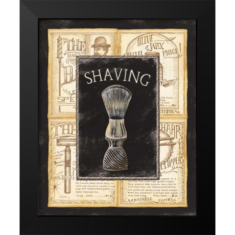 Grooming Shaving Black Modern Wood Framed Art Print by Audrey, Charlene