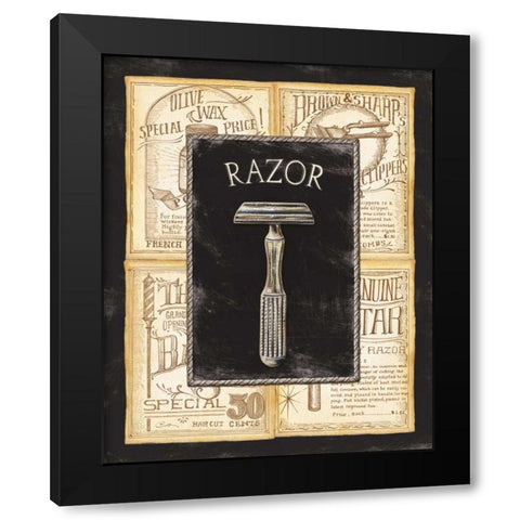 Grooming Razor Black Modern Wood Framed Art Print with Double Matting by Audrey, Charlene