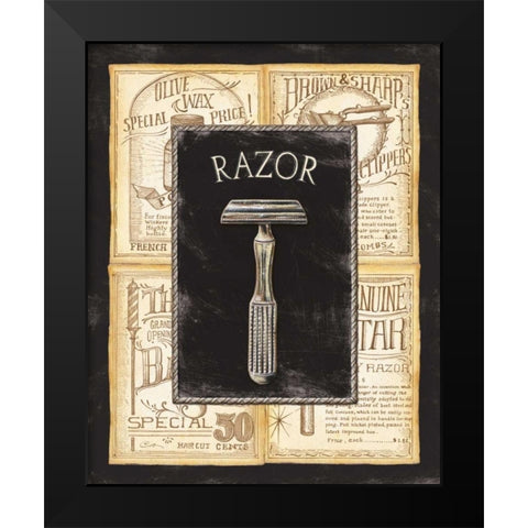 Grooming Razor Black Modern Wood Framed Art Print by Audrey, Charlene