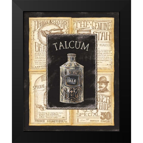 Grooming Talcum Black Modern Wood Framed Art Print by Audrey, Charlene