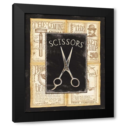 Grooming Scissors Black Modern Wood Framed Art Print by Audrey, Charlene