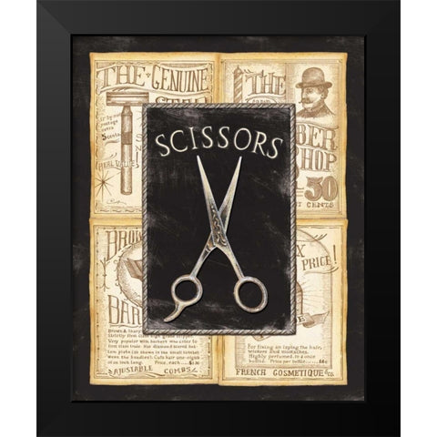 Grooming Scissors Black Modern Wood Framed Art Print by Audrey, Charlene