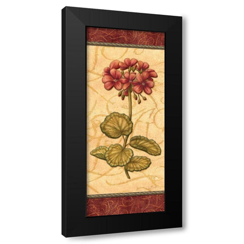 Red Passion Geranium Black Modern Wood Framed Art Print with Double Matting by Audrey, Charlene
