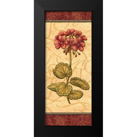 Red Passion Geranium Black Modern Wood Framed Art Print by Audrey, Charlene