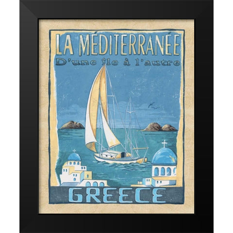Greece Black Modern Wood Framed Art Print by Audrey, Charlene