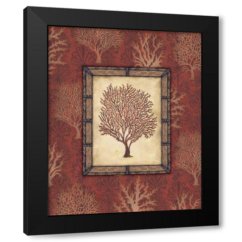 Red Coral I Black Modern Wood Framed Art Print with Double Matting by Audrey, Charlene