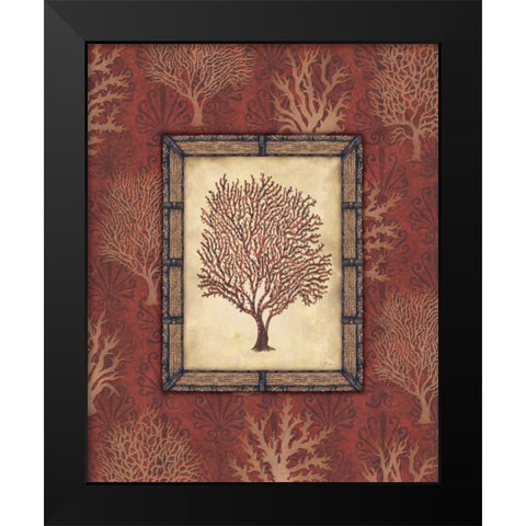 Red Coral I Black Modern Wood Framed Art Print by Audrey, Charlene
