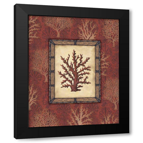 Red Coral II Black Modern Wood Framed Art Print with Double Matting by Audrey, Charlene