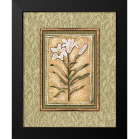 Peaceful Flowers II Black Modern Wood Framed Art Print by Audrey, Charlene