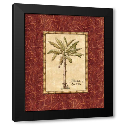 Red Passion Palm II Black Modern Wood Framed Art Print with Double Matting by Audrey, Charlene