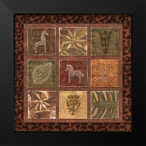 Tribal Collage I Black Modern Wood Framed Art Print by Audrey, Charlene