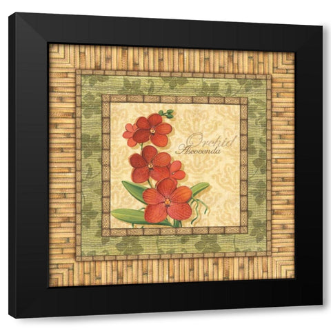 Bright Orchids I Black Modern Wood Framed Art Print with Double Matting by Audrey, Charlene