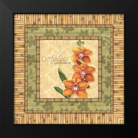Bright Orchids II Black Modern Wood Framed Art Print by Audrey, Charlene
