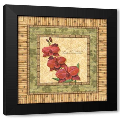 Bright Orchids III Black Modern Wood Framed Art Print with Double Matting by Audrey, Charlene