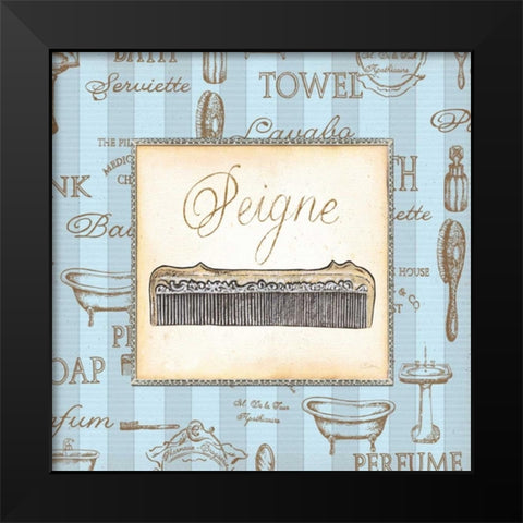 Bleu Beaute Feminine I Black Modern Wood Framed Art Print by Audrey, Charlene