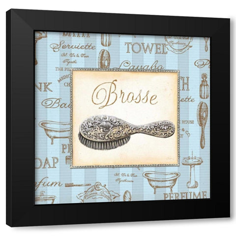 Bleu Beaute Feminine II Black Modern Wood Framed Art Print with Double Matting by Audrey, Charlene