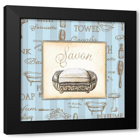 Bleu Beaute Feminine III Black Modern Wood Framed Art Print with Double Matting by Audrey, Charlene