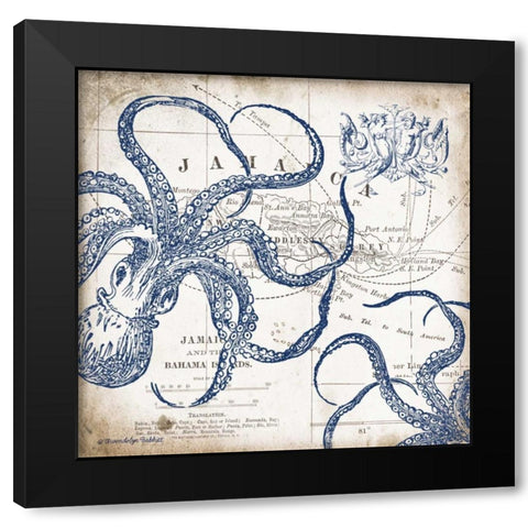 Octopi II Black Modern Wood Framed Art Print with Double Matting by Babbitt, Gwendolyn