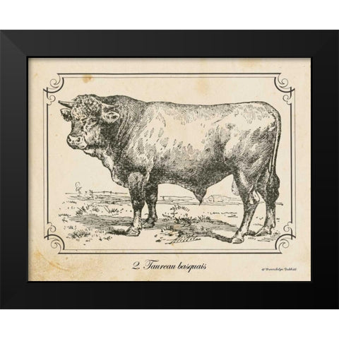 Farm Bull II Black Modern Wood Framed Art Print by Babbitt, Gwendolyn
