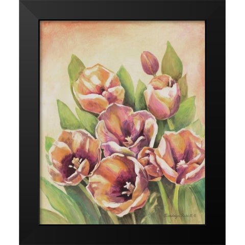 Purple Tulips II Black Modern Wood Framed Art Print by Babbitt, Gwendolyn