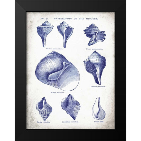 Indigo Shells II Black Modern Wood Framed Art Print by Babbitt, Gwendolyn