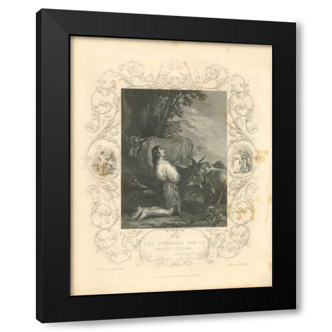 Faith Engraving III Black Modern Wood Framed Art Print with Double Matting by Babbitt, Gwendolyn