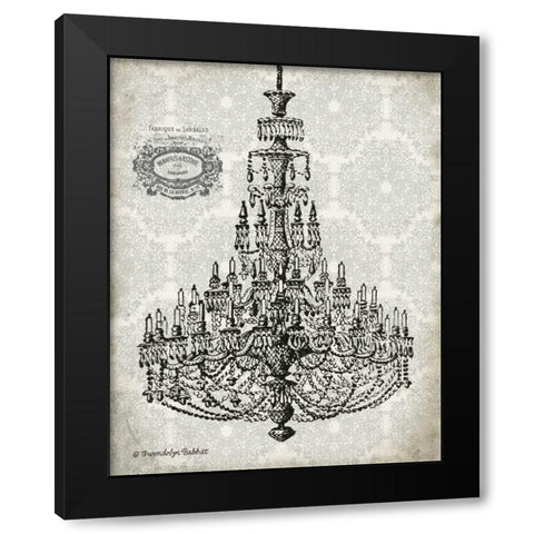 Vintage Chandelier I Black Modern Wood Framed Art Print with Double Matting by Babbitt, Gwendolyn