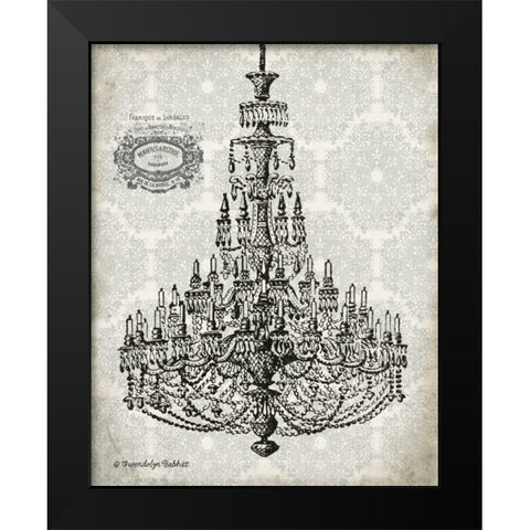 Vintage Chandelier I Black Modern Wood Framed Art Print by Babbitt, Gwendolyn