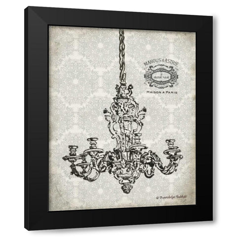 Vintage Chandelier II Black Modern Wood Framed Art Print by Babbitt, Gwendolyn