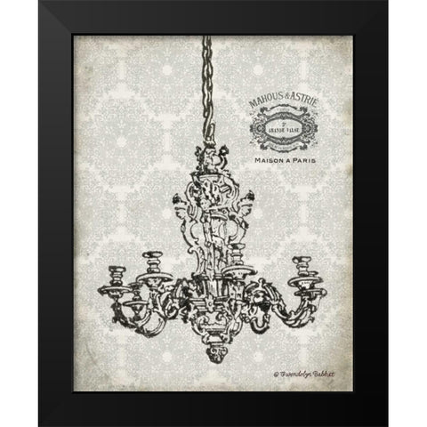 Vintage Chandelier II Black Modern Wood Framed Art Print by Babbitt, Gwendolyn