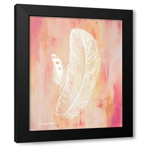 Whimsical Feathers I Black Modern Wood Framed Art Print with Double Matting by Babbitt, Gwendolyn