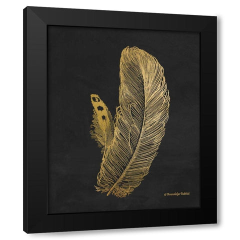 Feather on Black I Black Modern Wood Framed Art Print by Babbitt, Gwendolyn