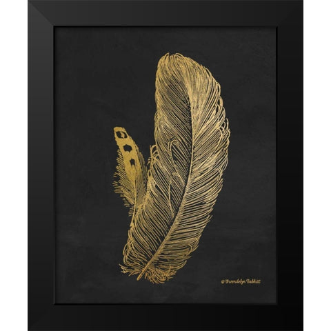 Feather on Black I Black Modern Wood Framed Art Print by Babbitt, Gwendolyn