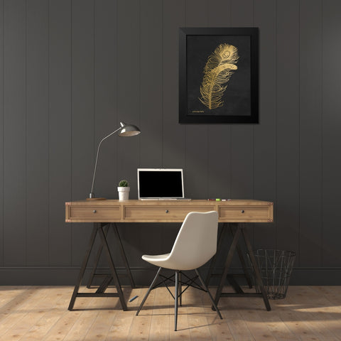 Feather on Black II Black Modern Wood Framed Art Print by Babbitt, Gwendolyn